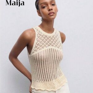 Yellow Knit Sleeveless Top